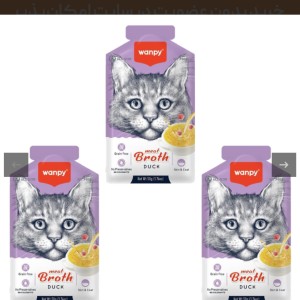سوپ گربه ونپی با طعم اردک Wanpy Cat Meat Broth With Duck بسته 3 عددی