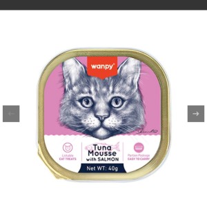 ووم گربه ونپی با طعم ماهی تن و سالمون Wanpy Tuna Mousse With Salmon وزن 40 گرم