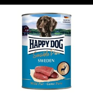 کنسرو سگ هپی داگ مدل Sweden با طعم گوشت گوزن 400 گرم