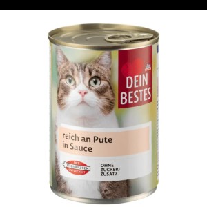 کنسرو گربه داین بستس با طعم بوقلمون در سس وزن 415 گرم