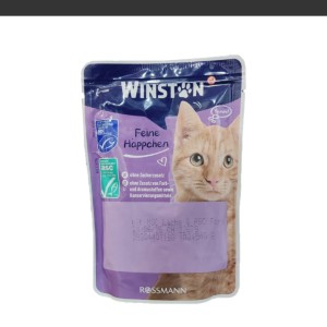 پوچ گربه وینستون با طعم سالمون و قزل آلا در سس Winston Salmon & Trout In Sauce وزن 100 گرم