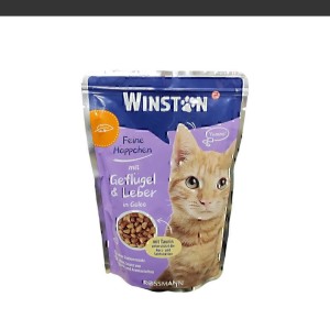 پوچ گربه وینستون با طعم جگر مرغ در سس مرغ Winston Chicken Liver In Chicken Sauce وزن 100 گرم