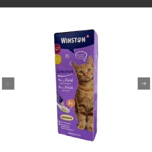 بستنی گربه وینستون با طعم گوشت و پنیر Winston Beef & Cheese بسته 8 عددی