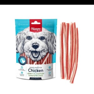 تشویقی ساندویچی سگ ونپی طعم مرغ و ماهی کاد _ ۱۰۰ گرم