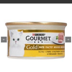 کنسرو غذای گربه گورمت با طعم مرغ Gourmet Gold Chicken