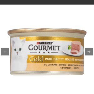 کنسرو غذای گربه گورمت با طعم گوشت بوقلمون Gourmet Gold Turkey وزن ۸۵ گرم