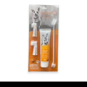 ست مسواک خمیر دندان یو اس پت با طعم مرغ