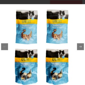 تشویقی سگ یو اس پت مدل پک گوشت بوقلمون USPet Turkey Pack بسته 4 عددی