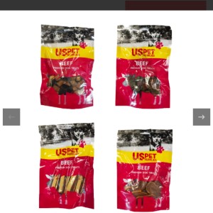 تشویقی سگ یو اس پت مدل پک گوشت گاو USPet Beef Pack بسته 4 عددی