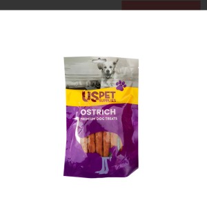 تشویقی سگ یو اس پت با طعم شترمرغ مدل دورپیچ USPet Dog Treat Ostrich Munchy Wrapped وزن 100 گرم