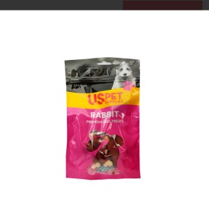 تشویقی سگ یو اس پت با طعم خرگوش مدل استخوان دورپیچ USPet Dog Treat Rabbit Wrapped Bones وزن 100 گرم