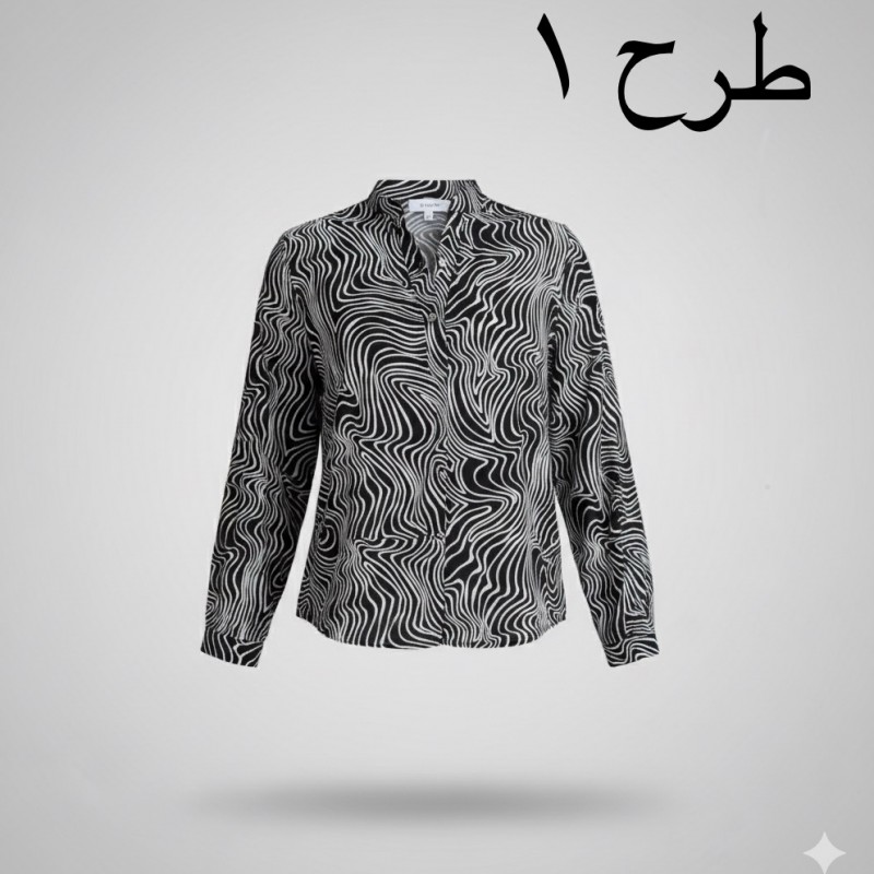 شومیز حریر طرح دار