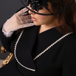 پیراهن ماکسی مشکی با دیتیل مروارید