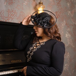 پیراهن مشکی مینی با دیتیل یقه