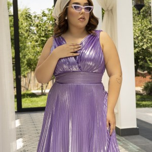 پیراهن پلاس سایز بنفش شیفون