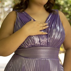 پیراهن پلاس سایز بنفش شیفون