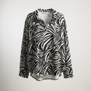 شومیز ساتن ابریشم طرح زبرا