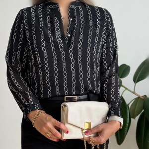 شومیز حریر طرح دار