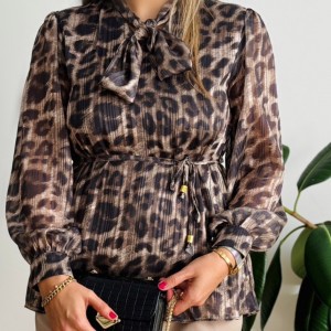 شومیز  حریر یقه کراواتی