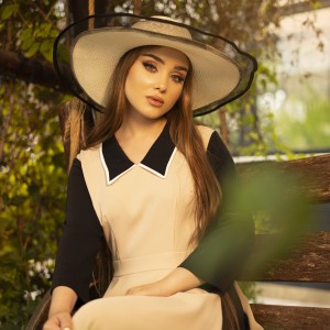 پیراهن مشکی کرم alice