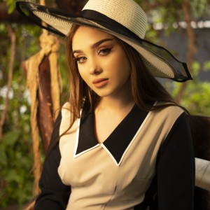 پیراهن مشکی کرم alice