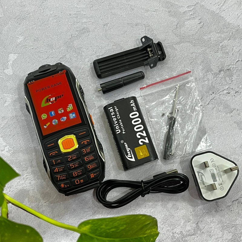 گوشی ساده کماندویی(دارای پاوربانک و لیزر) برند هوپ Hope K19 ضد ضربه - چهارسیم کارت با کدفعالسازی (بدون گارانتی شرکتی)