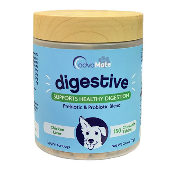 قرص مکمل تقویت دستگاه گوارش سگ ادواکر مدل دایجستیو بسته 150 عددی
