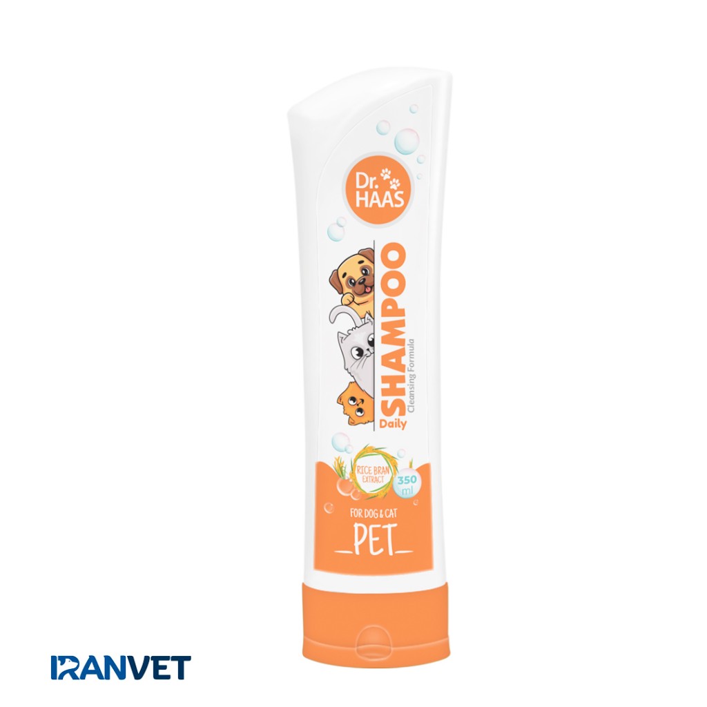 شامپو تقویت کننده موی سگ حاوی عصاره سبوس برنج دکتر هاس 350 میلی لیتر