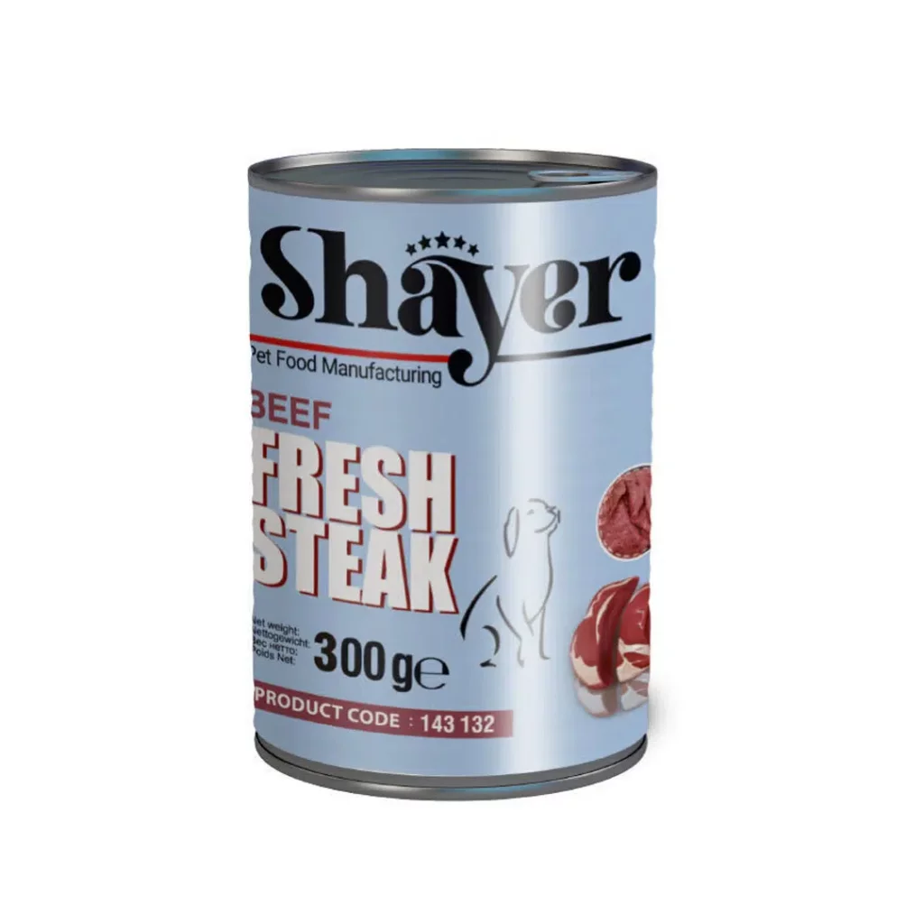 کنسرو سگ بیف استیک شایر 300 گرم