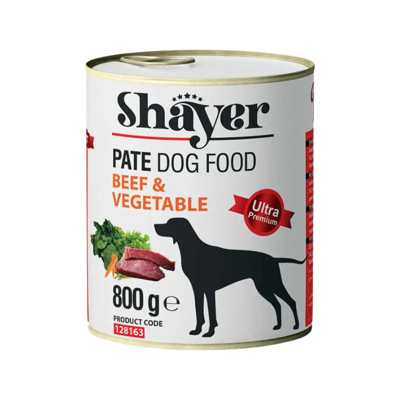 کنسرو سگ گوشت قرمز وسبزیجات پته شایر 800 گرم