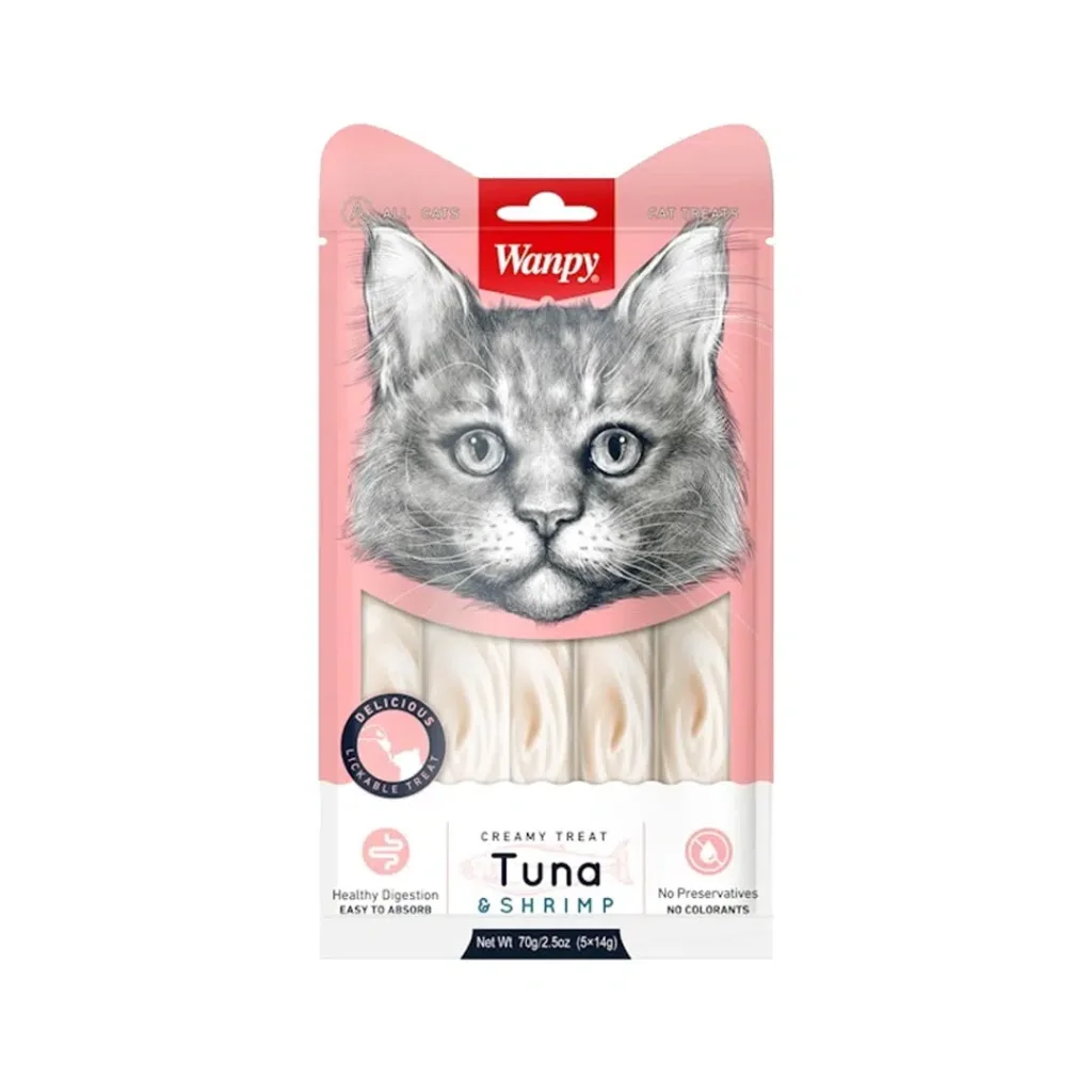 بستنی ونپی گربه بسته 5 عددی میگو و تن ماهی