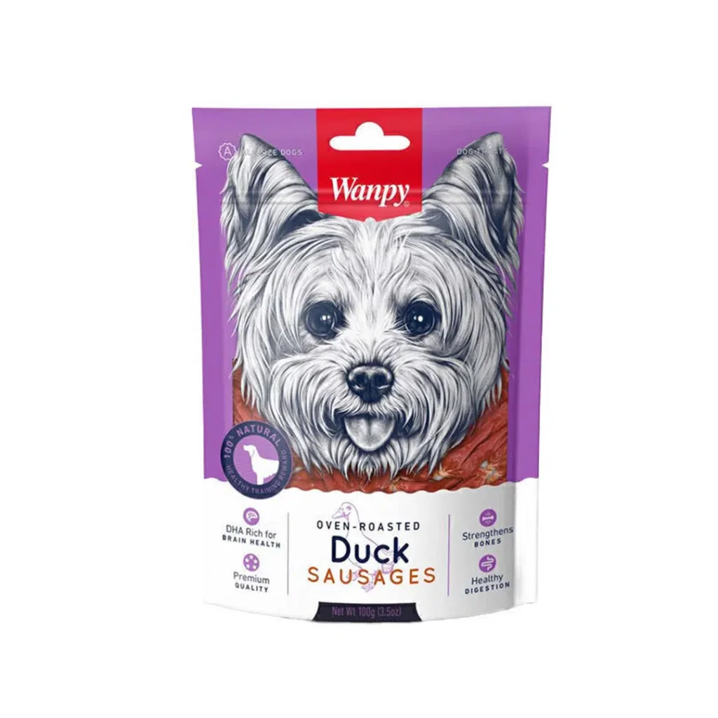 تشویقی سگ ونپی سوسیس اردک Wanpy Duck Sausages با وزن 100 گرم