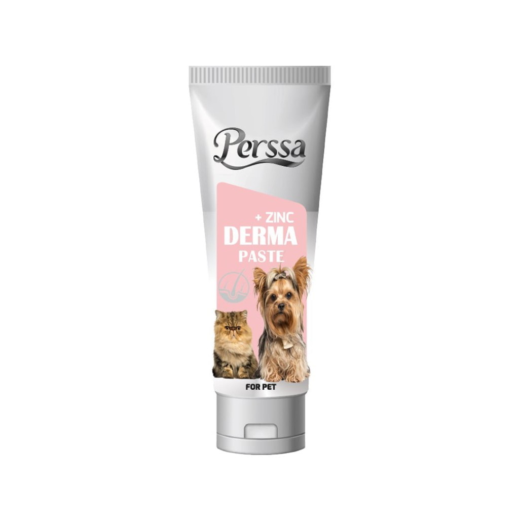 خمیر تقویت پوست مو سگ و گربه پرسا مدل Derma Paste zinc plus