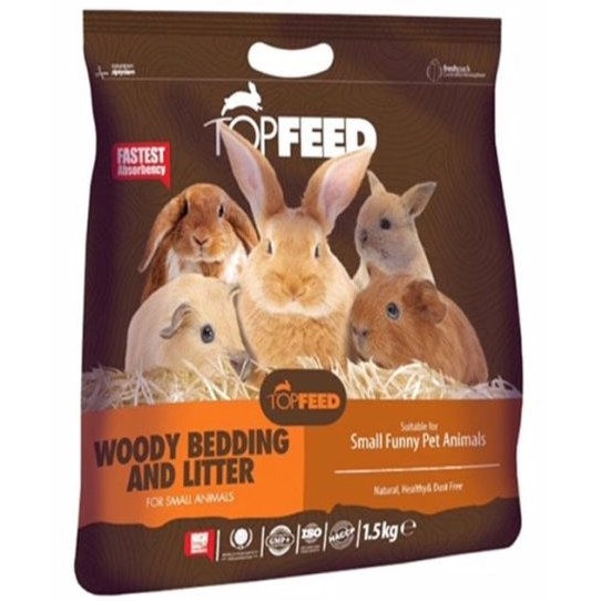 بستر بهداشتی حیوانات کوچک تاپ فید مدل Woody Bedding & Litter وزن 1.5 کیلوگرم