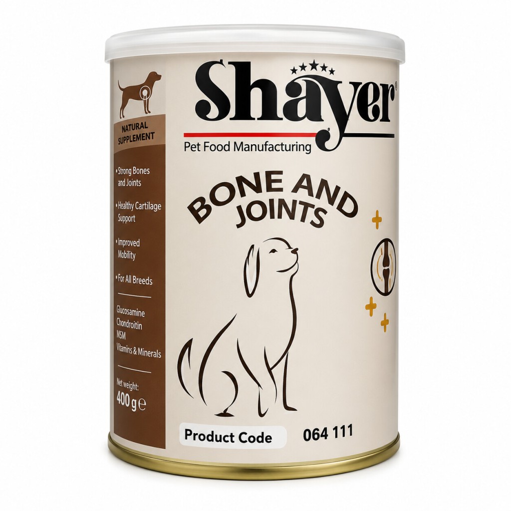 کنسرو سگ با طعم عصاره آب قلم ( bone&joints) شایر 400گرمی