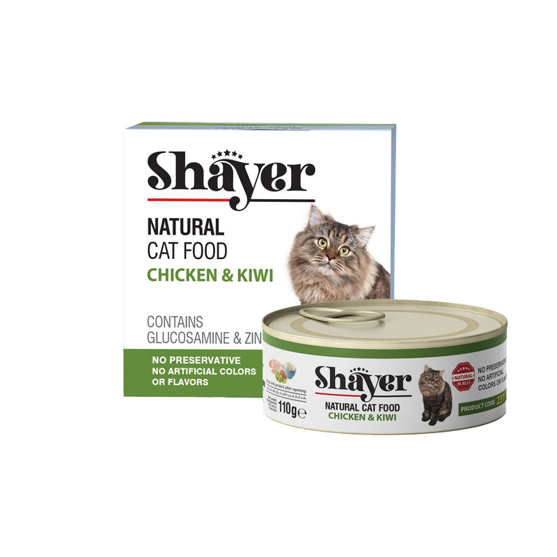 کنسرو گربه نچرال مرغ و کیوی در ژله  (Natural ) شایر 110گرمی