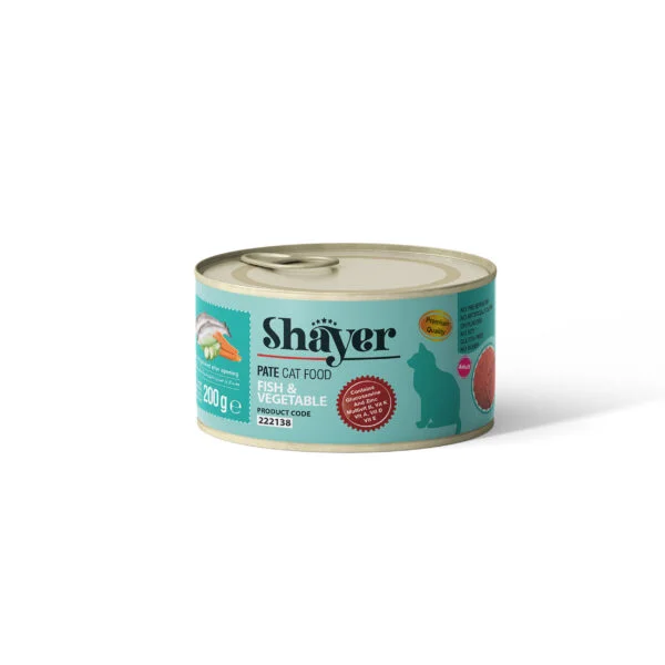 کنسرو گربه ماهی و سبزیجات پته (Pate) شایر 200 گرمی