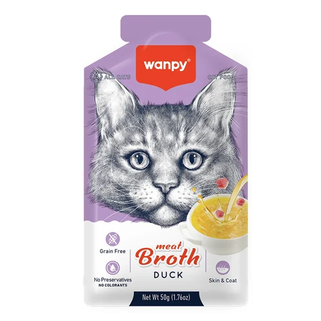 سوپ گربه ونپی با طعم اردک Wanpy Cat Meat Broth With Duck وزن 50 گرم