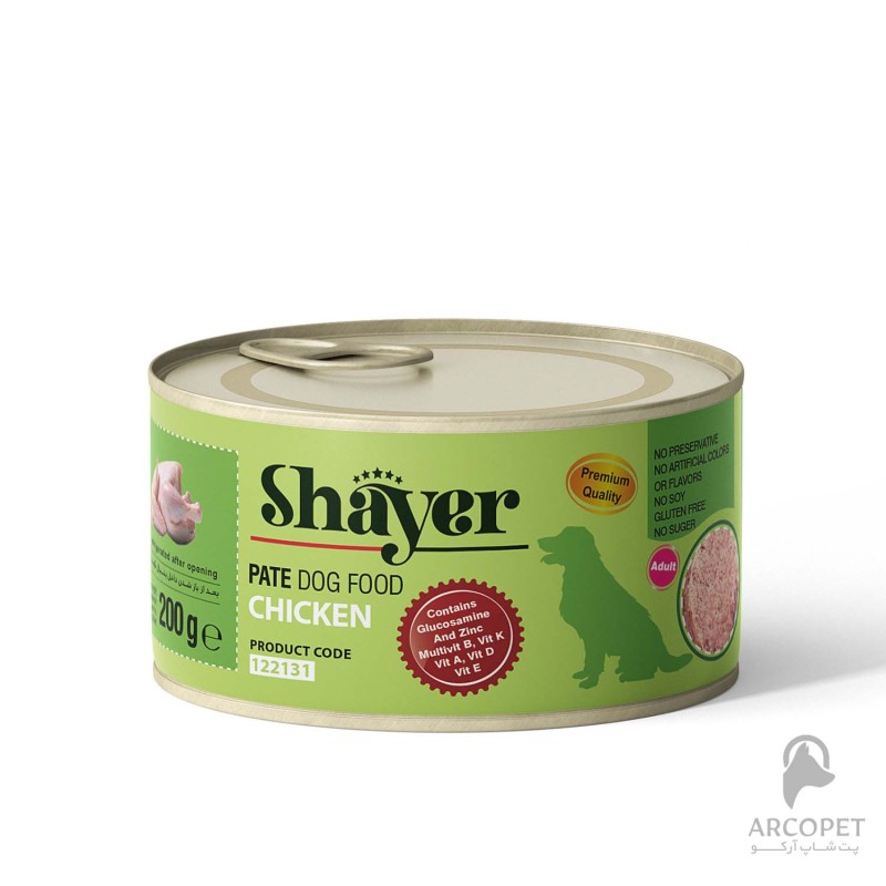 کنسرو مرغ  سگ  پته  شایر  200 گرم