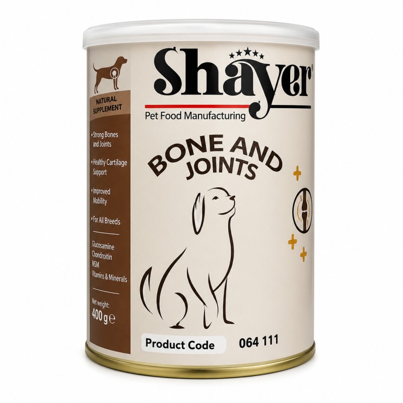 کنسرو سگ با طعم عصاره آب قلم ( bone&joints)  شایر 400گرمی
