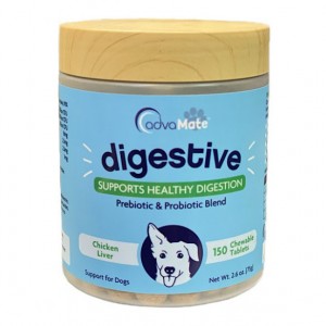قرص مکمل تقویت دستگاه گوارش سگ ادواکر مدل دایجستیو بسته 150 عددی