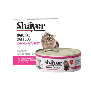 کنسرو گربه نچرال مرغ و بوقلمون در سس گوشت (Natural ) شایر 110گرمی