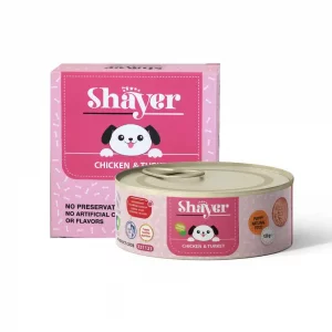 کنسرو توله سگ مرغ و بوقلمون  نچرال  پاپی شایر 120 گرم