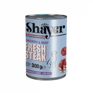 کنسرو سگ مرغ و گوشت استیک شایر 300 گرمی