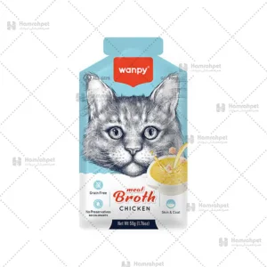 سوپ گربه ونپی با طعم مرغ مدل  Meat Broth chicken وزن 50 گرم