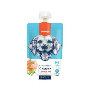 ونپی پودینگ سگ با طعم مرغ، هویچ و نخود فرنگی وزن 90 گرم