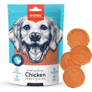 تشویقی سگ ونپی chicken jerky chips وزن ۱۰۰ گرم