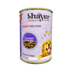 کنسرو مرغ و گوشت قرمز با سس کدو حلوایی چانک شایر 400 گرم