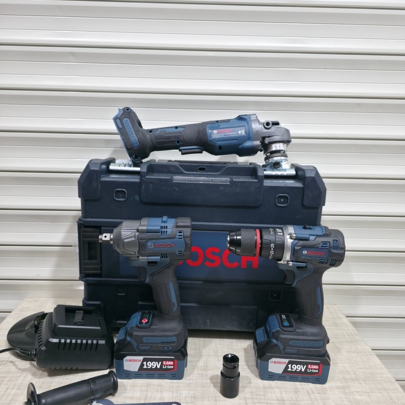 پک ابزار شارژی ۳ عددی، بکس شارژی ۱۰۰۰ نیوتن،دریل شارژی،مینی فرز شارژی بوش  bosch| با کیفیت و مقاوم