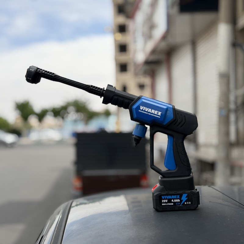 کارواش شارژی دو باتری ذغالی ویوارکس مدل VR2425V22-PW با فشار ۲۵ بار و توان ۱۵۰ وات: قدرت بی‌نظیر شستشو در دستان شما